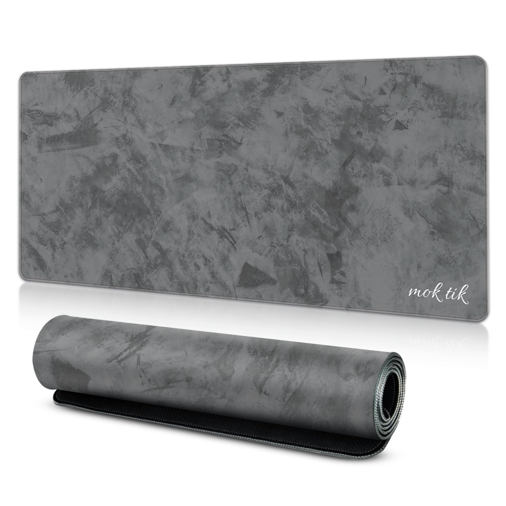 ماوس باد وقاعدة مكتب حجم كبير XXL نقش خرساني/رخامي - رمادي داكن (Moktik Dark Grey Concrete Desk Mat XXL)