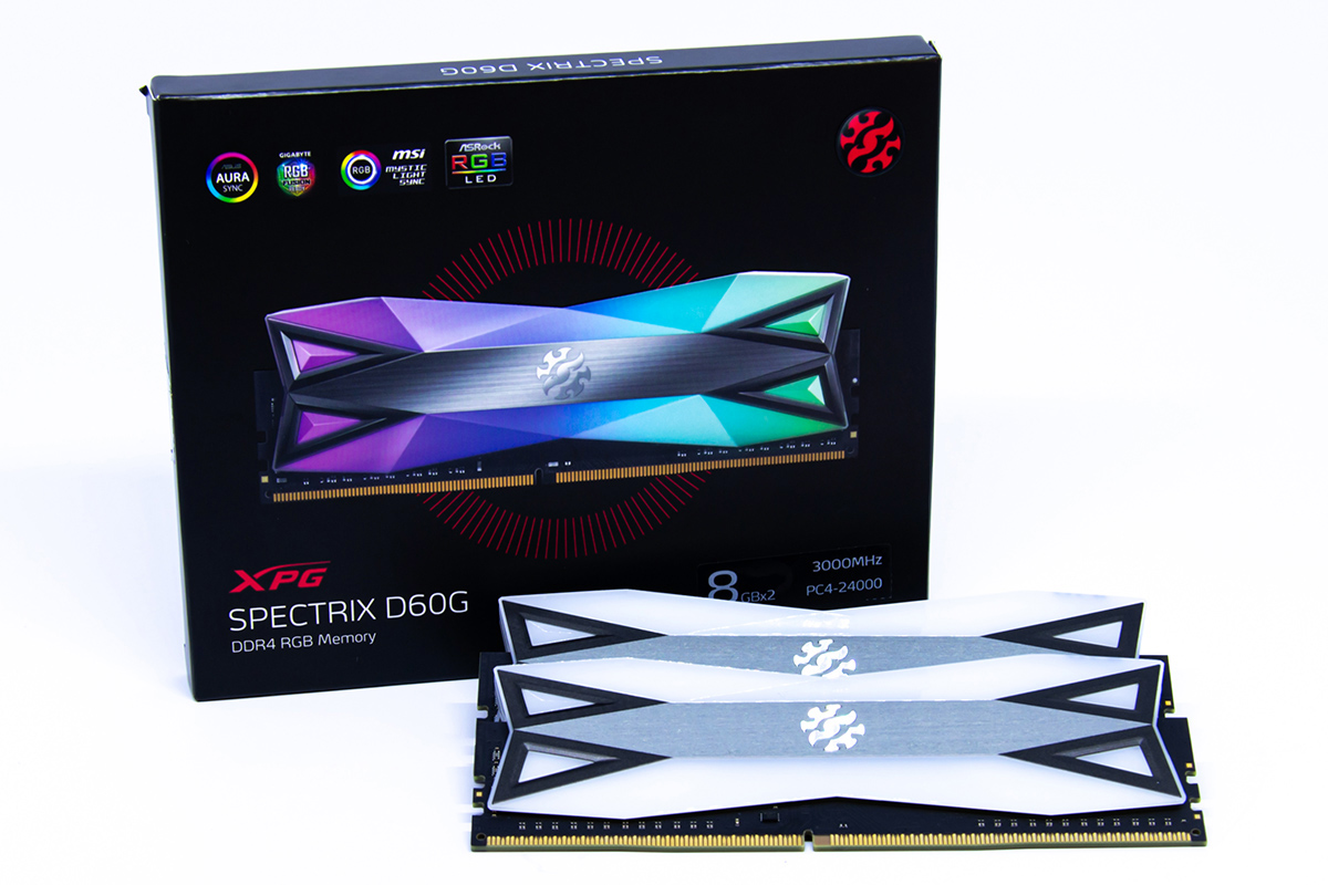 ذاكرة رام XPG SPECTRIX D60G DDR4 RGB سعة 16 جيجابايت (8GBx2) تردد 3000 ميجاهرتز - أسود وفضي (XPG SPECTRIX D60G DDR4 RGB 16GB (2x8GB) 3000MHz Desktop Memory Kit)